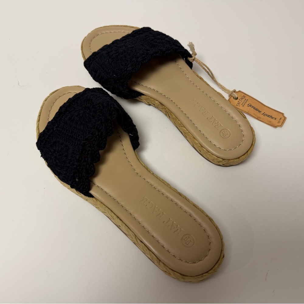 NWT Fat Face Black Espadrille Sandals